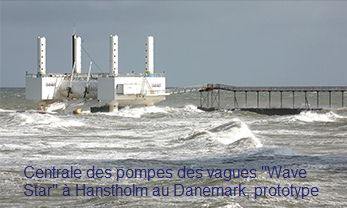 Centrale des pompes des vagues
                            "Wave Star"  Hanstholm au
                            Danemark, prototype
