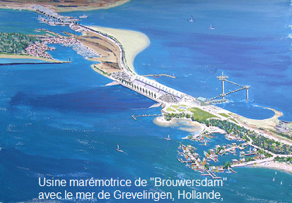 Usine marmotrice de
                              "Brouwersdam" avec le mer de
                              Grevelingen, Hollande, 1971