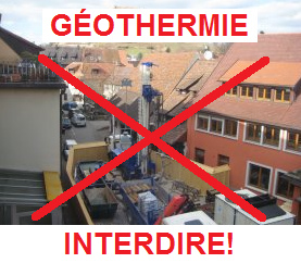 Interdire
                                  des perages gothermiques, ici
                                  l'exemple de Staufen des annes 2006
                                  et 2007