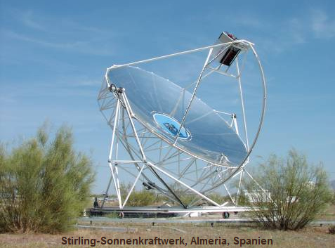 Stirling-Sonnenkraftwerk in Almeria,
                              Spanien
