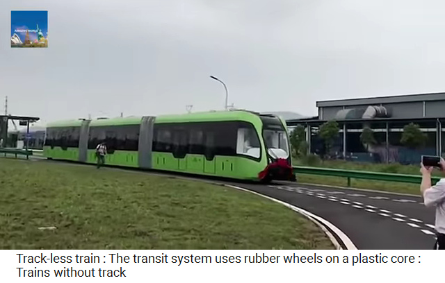 China Juni 2017:
                  Erfindung einer Wasserstoff-Strassenbahn mit
                  einprogrammierter Fahrstrecke ohne Schienen