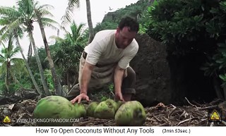 There are also green coconuts