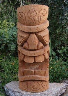 totem pole of the trunk of a coconut palm