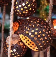 Coconut lamps of coconut shell 02