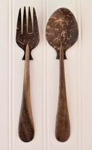 Spoon and fork of coconut shell , Thailand