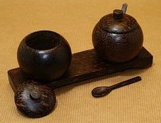 Coconut shell sugar bowl