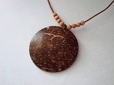Jewelry made of coconut shell, a pendant in the form of a sun