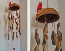House decoration: a mobile with a coconut shell as it's base