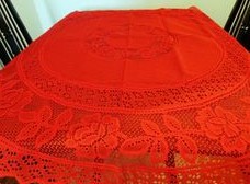 Fabrics: tablecloth made of coconut fiber in red