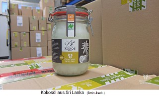 In Germany, in the mill in Solling (a town near Gttingen, Lower Saxony, Germany), the coconut oil is packaged and labeled