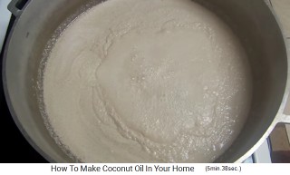 The coconut cream is boiling