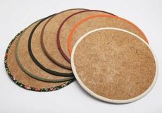 coasters made of pressed coconut fiber