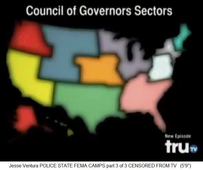 Karte der
                  "USA": Die 10 Distrikte gemäss der Executive
                  Order von Obama von 2010 mit dem Gouverneursrat
                  (Governors Council)