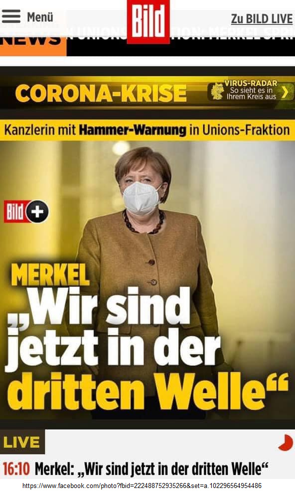 4R am 24.2.2021: STASI-MoSSad-Merkel
                fantasiert was von einer "dritten Welle" -
                Merkel hat die Dauerwelle: Vier-Stufen-Plan des RKI für
                Lockerungen – Merkel warnt: "Wir sind jetzt in der
                dritten Welle"