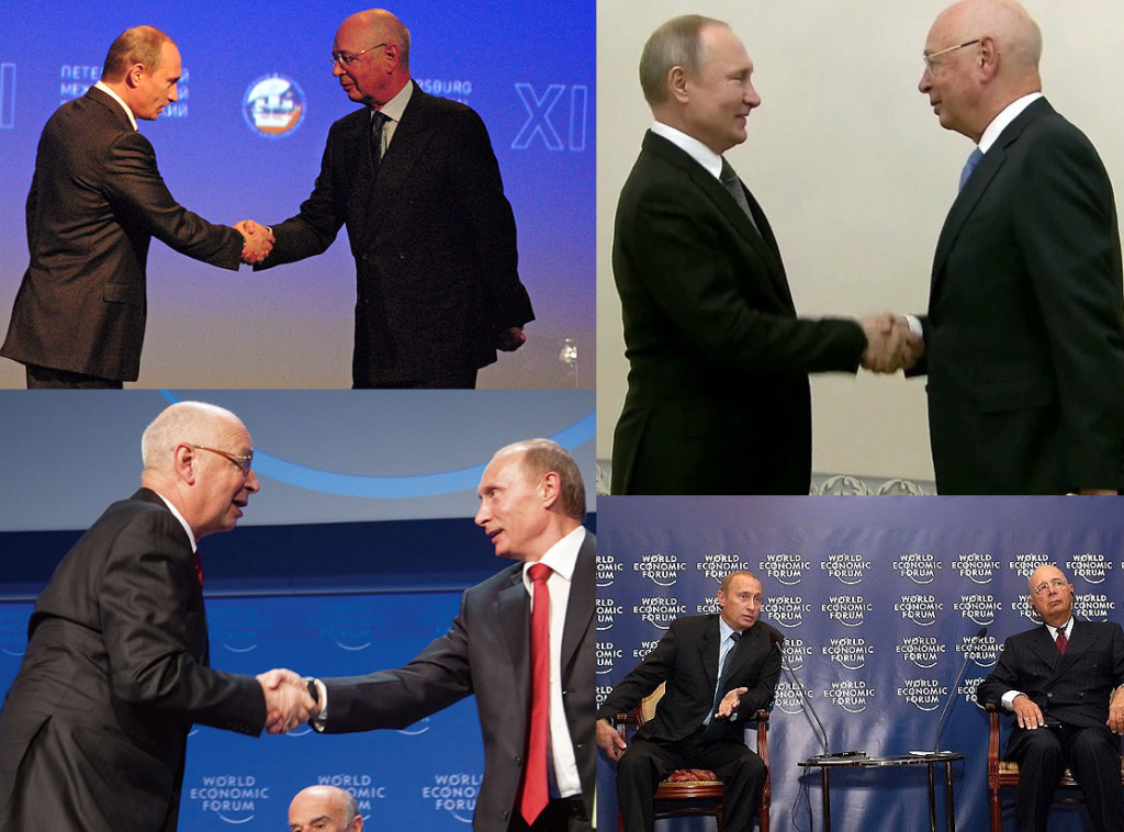 Putin mit dem
                  Nazi-Rothschild Schwab: Auch Putin führt
                  QR-Diskriminierung ein