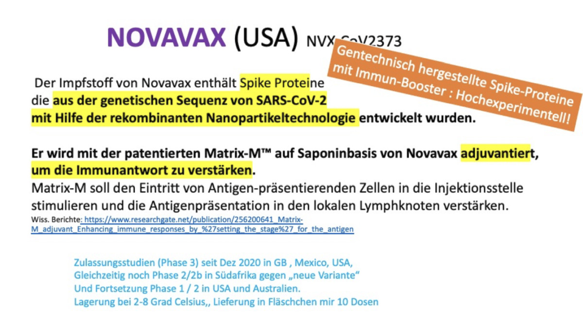 Vortrag Dr. Wodarg
                    gegen die GENimpfungen von Novovax und Valneva 13