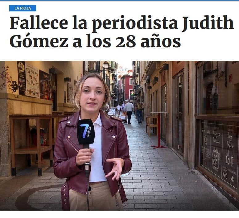 Verdacht
                  GENimpfmord Lodosa (Nord-Spanien) 28.1.2022:
                  Journalistin Judith Gómez wird am 26.1.2022 plötzlich
                  tot gemeldet - mit 28 weg: Fallece la periodista
                  Judith Gómez a los 28 años