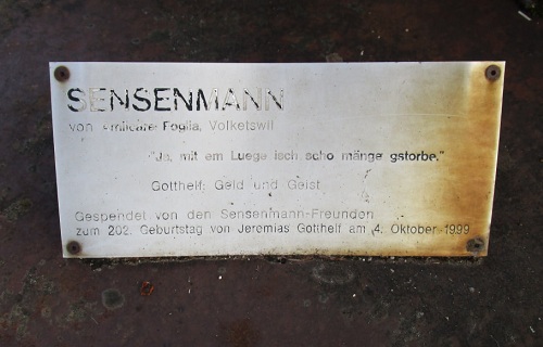Ltzelflh
                    Sensemann-Denkmal 04, die Texttafel der
                    Sensemann-Freunde