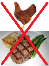 Hünchenfleisch und Rindfleisch sind für
                          Blutgruppe AB unverträglich.
