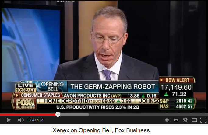 CEO
                                        Maurice Miller von Xenex
                                        beschreibt den
                                        Virusbeseitigungsroboter