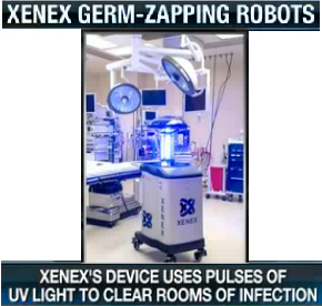Xenex UV light disinfection robot 11
                            in the operation room 02, working, zoom