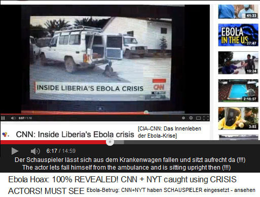 Liberia-Flschung:
                            Der Ebola-Schauspieler lsst sich aus dem
                            Krankenwagen fallen und sitzt dann aufrecht
                            (!!!) - dafr ist er bezahlt (!!!)