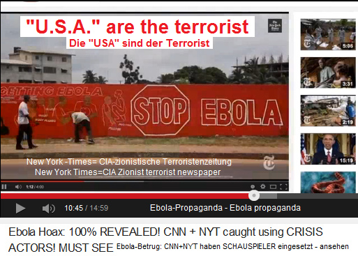 Das Flscher-Video der CIA-New York
                            Times zeigt die Ebola-Propaganda "Stopp
                            Ebola" in Monrovia