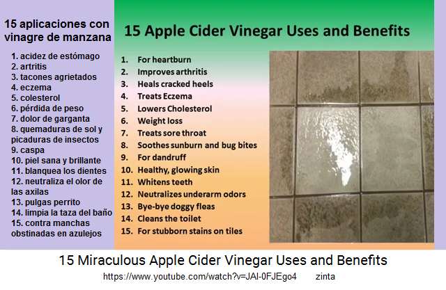 La lista con 15 curaciones y aplicaciones con
              vinagre de manzana
