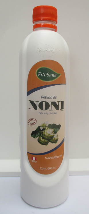 Jugo
                              de noni en una botella, comprada en una
                              farmacia de medicina natural en el Per en
                              Lima