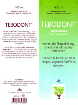 Tebodont-Mundsplung, Verpackung, deutsch
                          und franzsisch