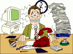 Stress
                          in the office, cartoon