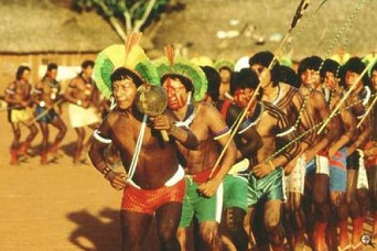Dance ritual of natives in Brazil, Kayapo
                          primary nation