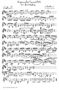 Brahms: Hungarian dance No. 18,
                              violin tutti part