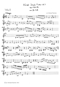 Haendel: violin sonata F major, first
                              part (Adagio), violin tutti part (page 1)