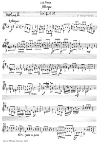 Fiocco: Allegro arrangiert fr zwei Geigen
                        (Schlerstimme und Lehrerstimme) (01)