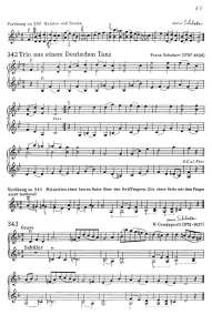 Page 17: Franz Schubert: Trio aus einem
                            Deutschen Tanz mit Doppelgriffen, mit einer
                            Vorbung von Schloder, sowie ein Grave von
                            B. Campagnoli, ebenfalls mit einer Vorbung
                            von Schloder