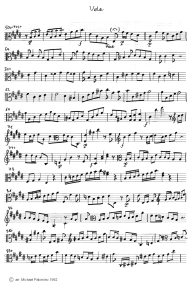 Bach: violin concert E major, first part
                        (Allegro), viola tutti part (page 3)
