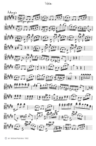 Bach: violin concert E major, second part
                        (Adagio), viola tutti part (page 6)
