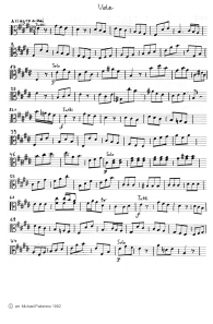 Bach: violin concert E major, third part
                        (Allegro assai), viola tutti part (page 8)