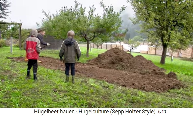 Hügelbeet-Workshop mit Sepp Holzer in Ö 03, die
                    Grundfläche ist vorbereitet