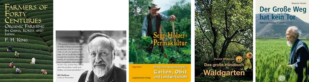 Cronología del
                                  desarrollo de la Permacultura -
                                  Estudios de F.H. King - pionero Bill
                                  Mollison en Australia - pionero Sepp
                                  Holzer en Austria - pionero Whitefield
                                  - pionero Fukuoka en Japón