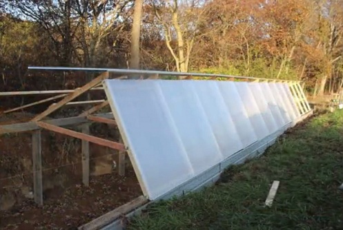 The window sheets on
                        frames are forming a solar front line