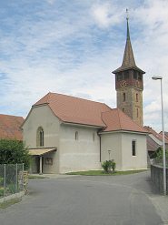 Rue vers l'glise, Kirche von Corcelles
                          bei Payerne