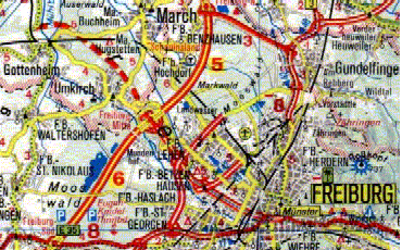 Karte
                    Freiburg und Dreisam bis Umkirch 2004