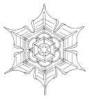 Mandala de cristal de glace de flocon de
                          neige avec des pointes