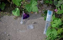 Heroin-Spritzenbesteck fr eine berdosis, um einen Selbstmord auszufhren