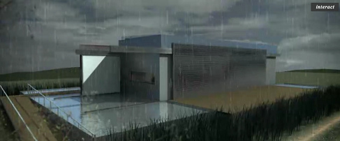 Lumenhaus der Technischen
                                      Universitt Virginia bei Regen mit
                                      geschlossenen Wnden
