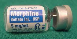 Pequea
              botella de morfina 5ml