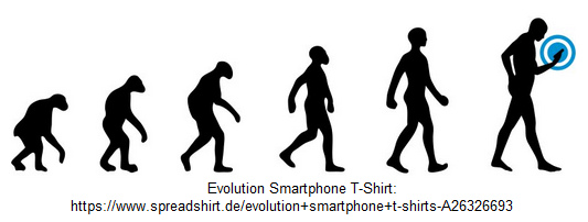 Die Evolution der "Zivilisation" mit
                Handy und Smartphone (iPhone) zerstrt die Zivilisation
                in eine strahlende Apathie mit Buckelmenschen