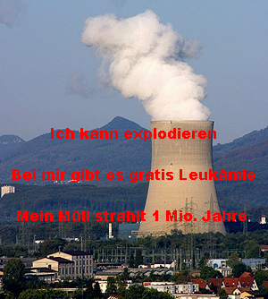 Atomkraftwerk (AKW) Gsgen mit den
                          Botschaften, die die ETH und die Gesellschaft
                          fr Atomenergie immer verschwiegen hat